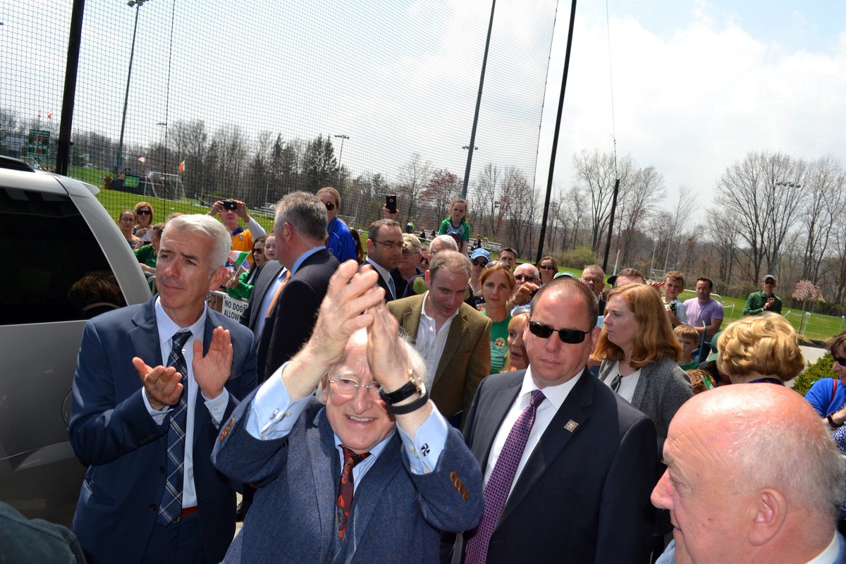 niallogara's tweet photo. @PresidentIRL Michael D. Higgins &amp; his wife Sabina visited @RocklandGAA today in recognition of the club's huge contribution to sports and Irish culture in Rockland County NY. A proud day for the Irish community in Rockland and beyond. @officialgaa @IrelandinNY #RocklandAbu #GAA https://t.co/I0bHlrBU0b