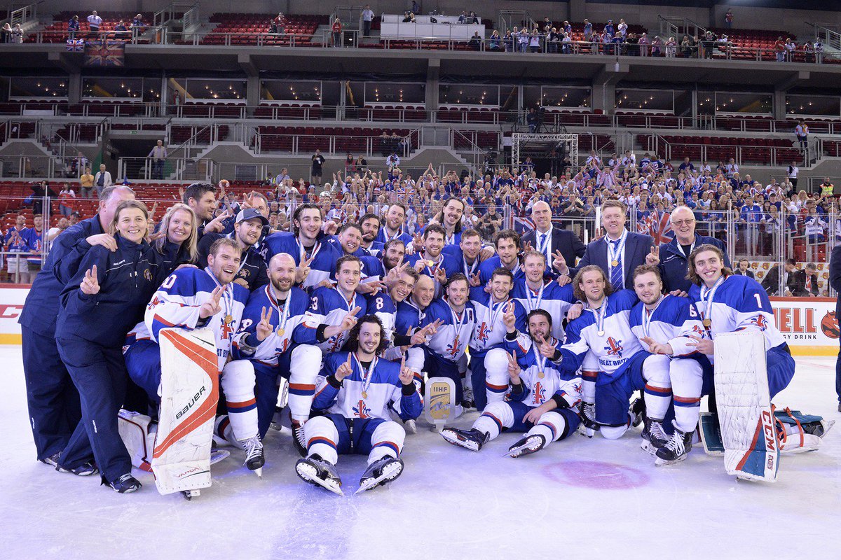 IceHockeyUK's tweet photo. MATCH REPORT...

Robert Farmer scored 15 seconds from time to secure Great Britain the point they needed to win the gold medal and promotion to play in the top level of the World Championship for the first time since 1994.

https://t.co/fL1zNuaqE3 https://t.co/Eij10Nfist