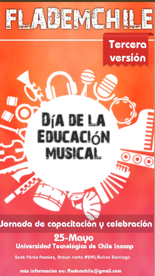 flademchile's tweet photo. Este 25 de mayo celebraremos la tercera versión del #DíaDeLaEducaciónMusical e invitamos a todas las organizaciones pedagogícas y  musicales a celebrar con nosotros o #Musiqueando2018 @CecreaRm @Alacc @CRIN @aleperez_ #Ademus  #Mec @Culturas_RM @CPEIP_mineduc @AguilarMario https://t.co/gL6Y7hAPYy