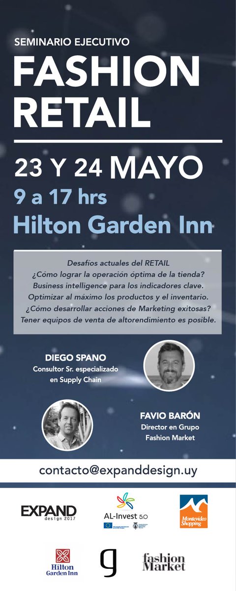 expanddesignuy's tweet photo. AUN QUEDAN LUGARES PARA PARTICIPAR DEL PRIMER SEMINARIO DE DOS DIAS DE FASHION RETAIL @fashionmarketok JUNTO A "@mvdshopping 
INTERESADOS : contacto@expanddesign.uy https://t.co/GgKUj8rbIv