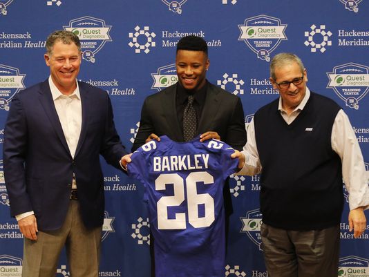 art_stapleton's tweet photo. #NFLDraft: Dave Gettleman, Pat Shurmur put stamp on new era and co-owner Steve Tisch declares, in part: "We got the #Giants back." More here:  https://t.co/2VLHPrm8QL via @northjersey @TheRecordSports 
#SaquonBarkley https://t.co/nw835DkP1c