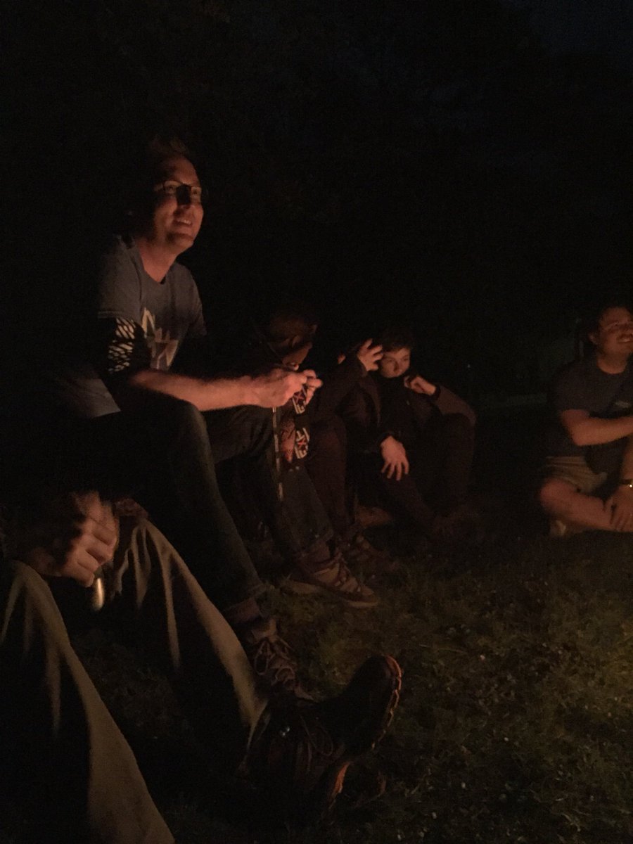 RomseyGeography's tweet photo. Mr Bettiss in command of campfire games this evening #BlueBalloon #CrossedUncrossed #TrainJourneys. @LeesonHouse thank you so much, Ben went above and beyond as per #workingallthehours #madeourtrip. https://t.co/TEUbp2xxIx
