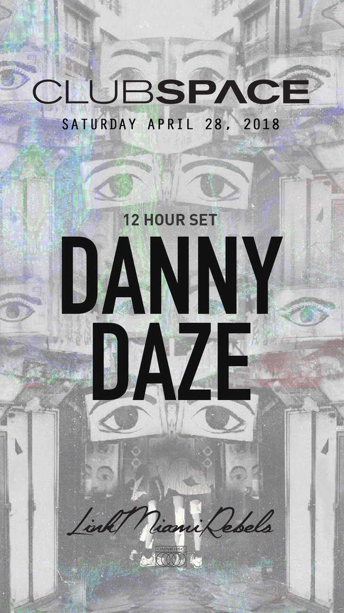 We have an amazing happening tonight and into the morning <a href="/clubspacemiami/">CLUB SPACE™</a> with a proper marathon set from <a href="/DannyDaze/">Danny From Miami</a> on the terrace--> bit.do/DannyDaze