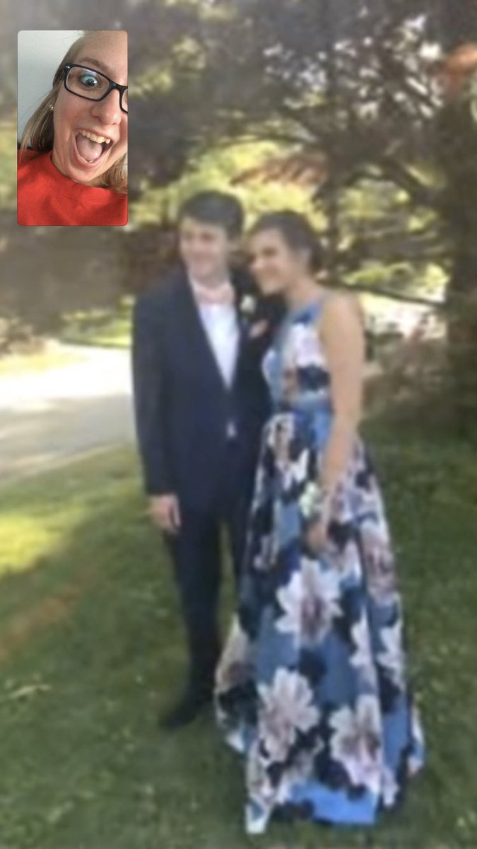LManolovich's tweet photo. you know you have good people in your life when they facetime you because you can’t see your bff at her senior prom! it’s blurry but look how gorgeous my friends are!!! 😍 @_annawood_ https://t.co/jaAneaXOq1