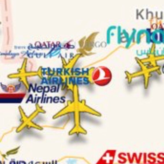 NabinAch's tweet photo. @flightradar24 There’s two A320s from Nepali Airlines, Nepal Airlines(RA) to DXB and Himalaya Airlines (H9) to DOH from KTM https://t.co/UnU011Avhx