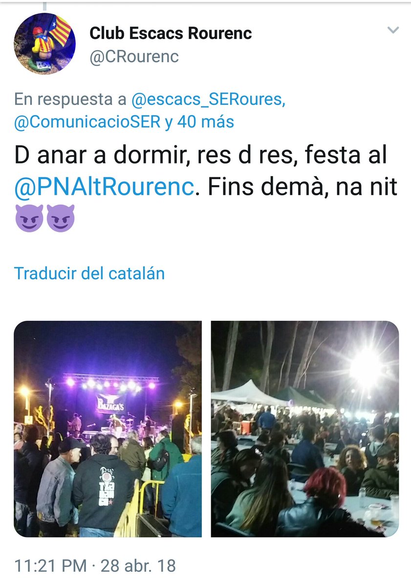 ElsRourets's tweet photo. Avui "empalmada" a #SantEsteveDeLesRoures. De moment anem cap al @PNAltRourenc que sembla que hi ha un bon sidral! I avui no podrem anar a l'@After_SER perquè a les 8 h, tenim cita amb els @amics_cervesa! 🍻🍻🤘🤘🤘
#rockcontrael155 #birrescontrael155 https://t.co/G5UQPFYloW