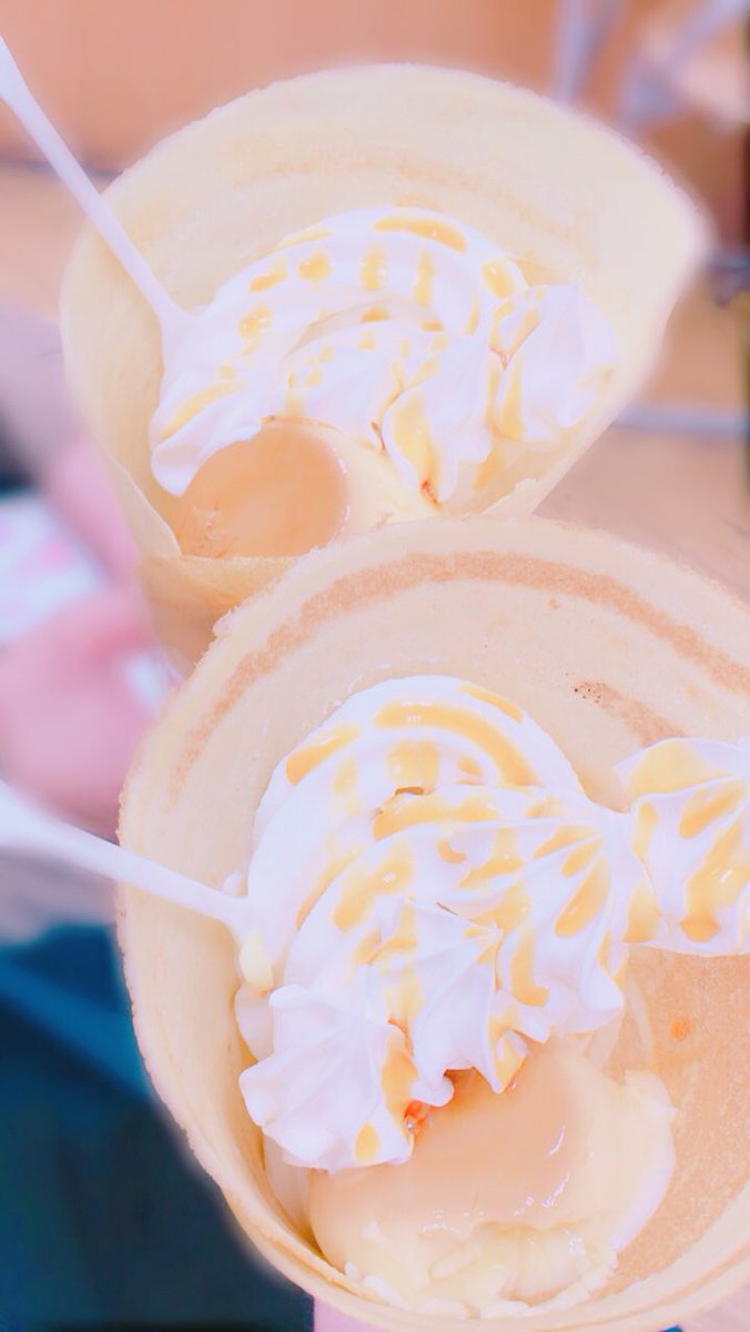 Jellyfish クレープ プリン プリンクレープ パリパリクレープ パリパリプリンクレープ を食べました 近くで育てている牛さんからとれたミルクで作るプリンやソフトクリーム 生クリームをふんだんに使ったクレープ 生地はパリッと仕上がっていてとても