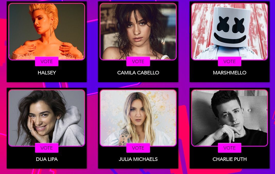 KidsChoiceZone's tweet photo. #RDMA Nominees for #TheBuzz Breakout Artist Of The Year! Halsey https://t.co/JON67rKdUu
