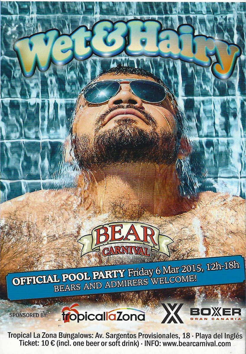 desertheatimage's tweet photo. The very first image of a man that was published.  The guys  @bearcarnival asked if they could use it for this advertisement. 

@hairychest #hairy #furrystud #wetstud #hairybear https://t.co/3CjUygXfE0