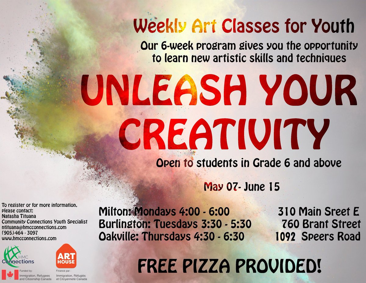 HMCYouthProgram's tweet photo. We are having our Art Program for the Spring Season! New curriculum &amp; techniques! As well, by the end of the program, your work will be displayed at a Art Gallery for your family &amp; friends to see, register now :) #hmcconnections #halton https://t.co/pKMZ7pGEH8
