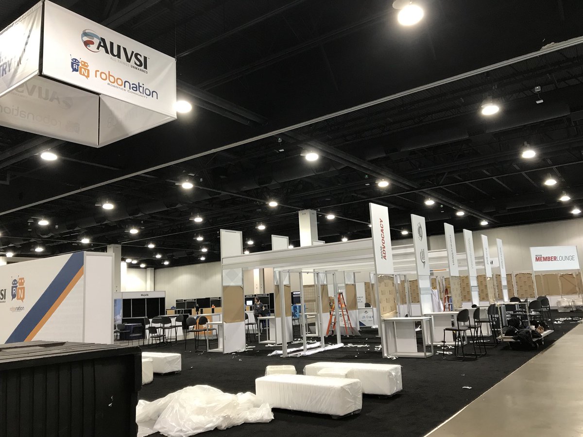 Setting up the #auvsiXPO Floor is underway! Who else is excited to see the latest and greatest in unmanned systems on display?