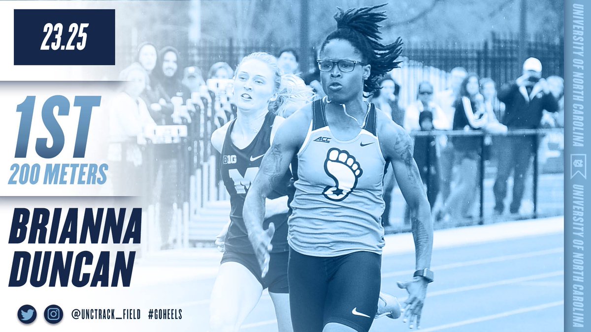 UNCTrack_Field's tweet photo. #VAGrandPrix | Women’s 200m

@UsainBree gives Carolina the 200 meters SWEEP!

⏱ 23.25

#GoHeels👣 https://t.co/FM8iEqBGXI