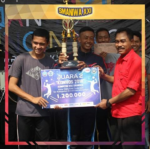 Pembagian juara KOMVOS 2018
Juara 1: SMKN 1 MOJOKERTO
Juara 2: SMAN 1 WRINGINANOM
Juara 3 bersama: SMAN 1 CERME dan   SMAN 1 MENGANTI