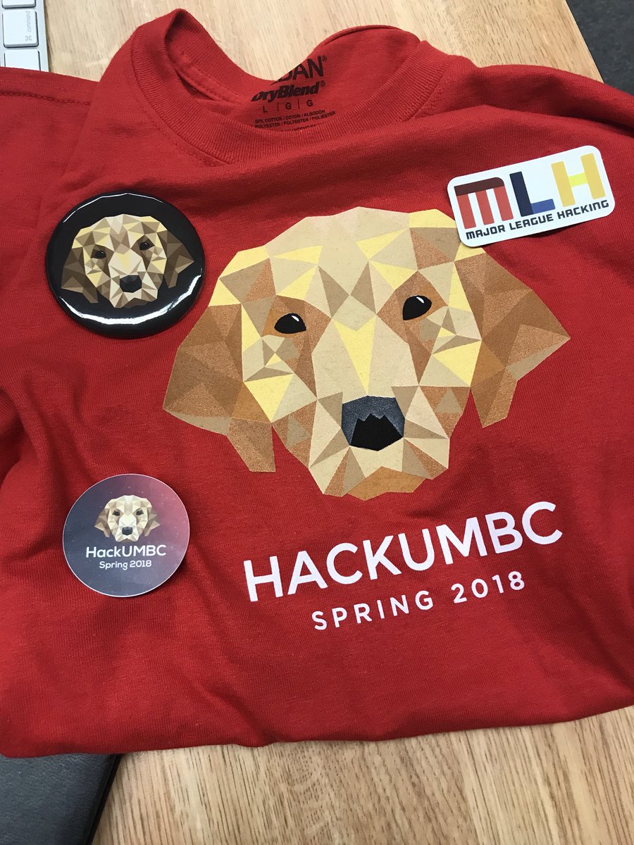 Taegot's tweet photo. Just got my Hackaton swag @hackumbc @MLHacks #HackathonMentor #Hackathon2018 https://t.co/4YOxBzDxXJ