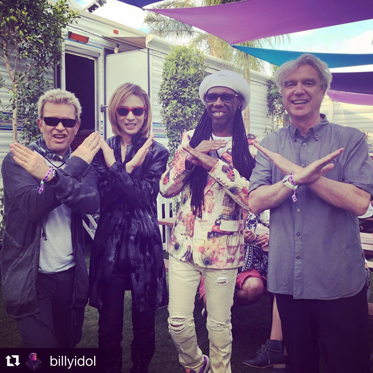 Nice hanging out with you at @coachella #backstage .!
＃コーチェラ の #バックステージで X ！
Repost:  #XMen @billyidol @xjapanofficial @yoshikiofficial @nilerodgers @DBtodomundo 
#coachella #billyidol #xjapan #yoshiki #nilerodgers #davidbyrne
instagram.com/p/BiIhvrTgDFv/…