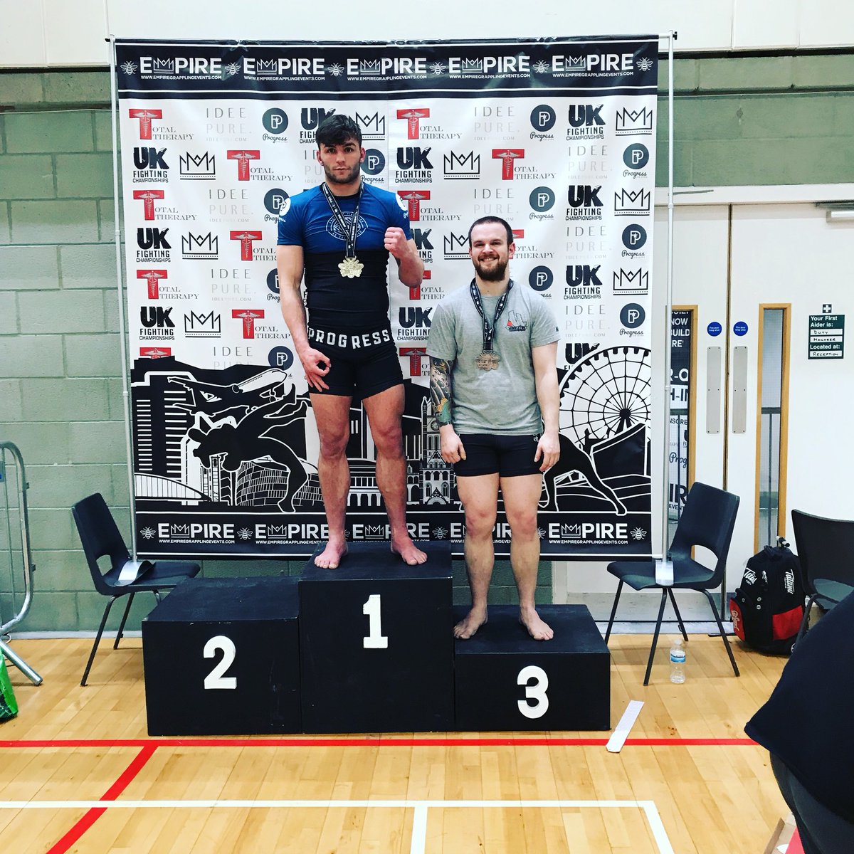 Picked up a gold medal in my first grappling competition.

Took a risk and stepped in a more advanced category in what I should be in. 
Never the less I took home the gold!! 

(2nd place is actually injured and being treated)