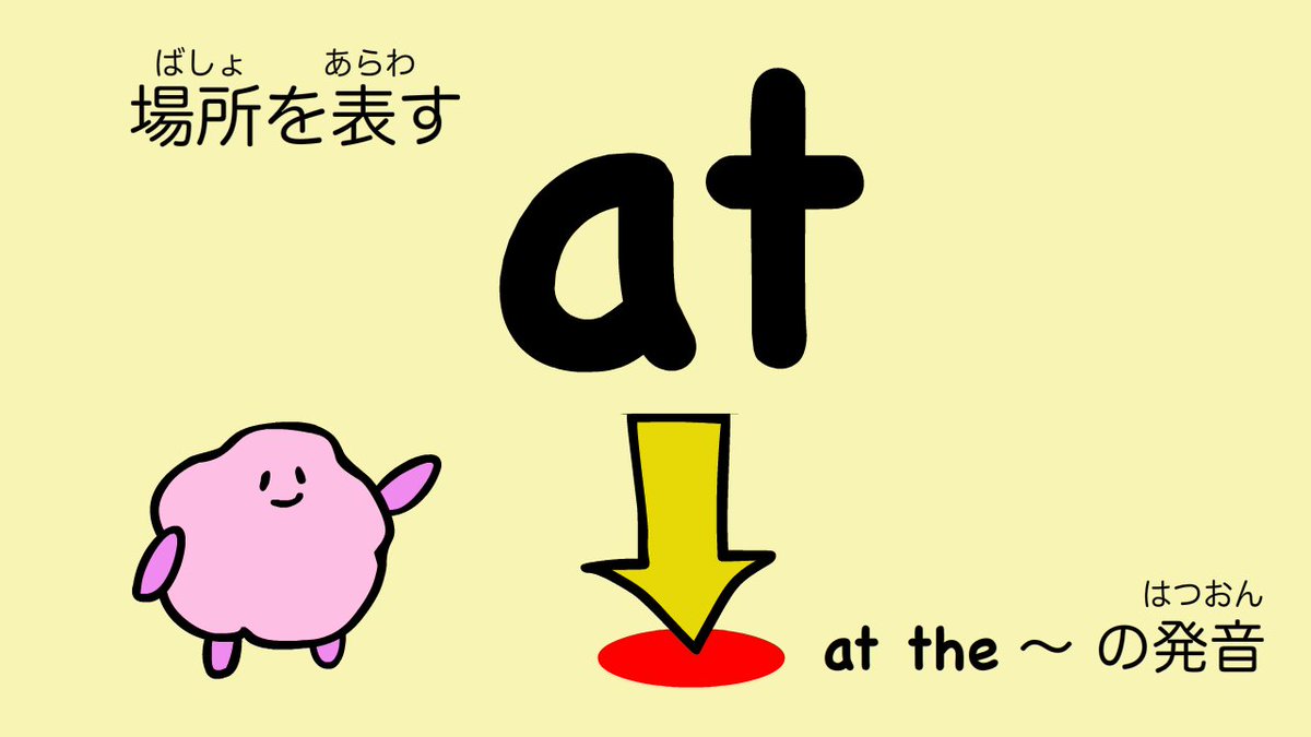 Super Fuzzy あいうえおフォニックス 公式 At The アットザ って言ってませんか 前置詞 At のニュアンスがわかる あいうえおフォニックス 場所を表す At At The の発音 クリックしてね T Co Jdr6ptbgia 英語 英会話