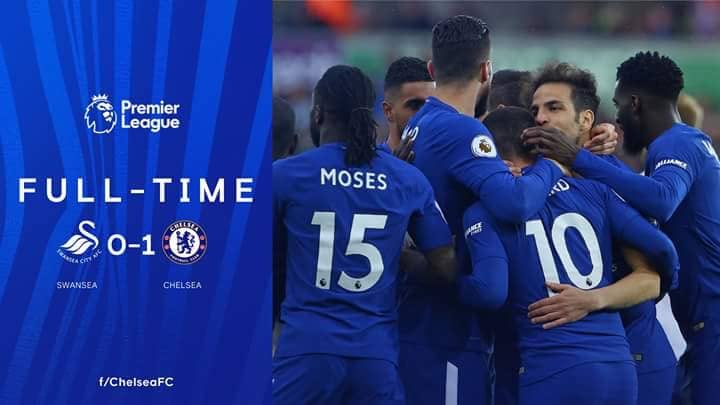 TwtChelseaMY's tweet photo. Full-time: Swansea 0-1 Chelsea. #SWACHE. https://t.co/ZSB11mBI0p