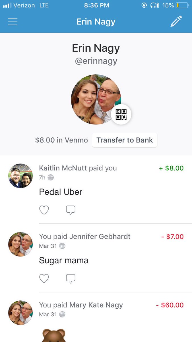 erin_nags's tweet photo. Thanks for the $8 Kaitlin. I hope your pedal uber was a great time! https://t.co/EB0SPfrEIg