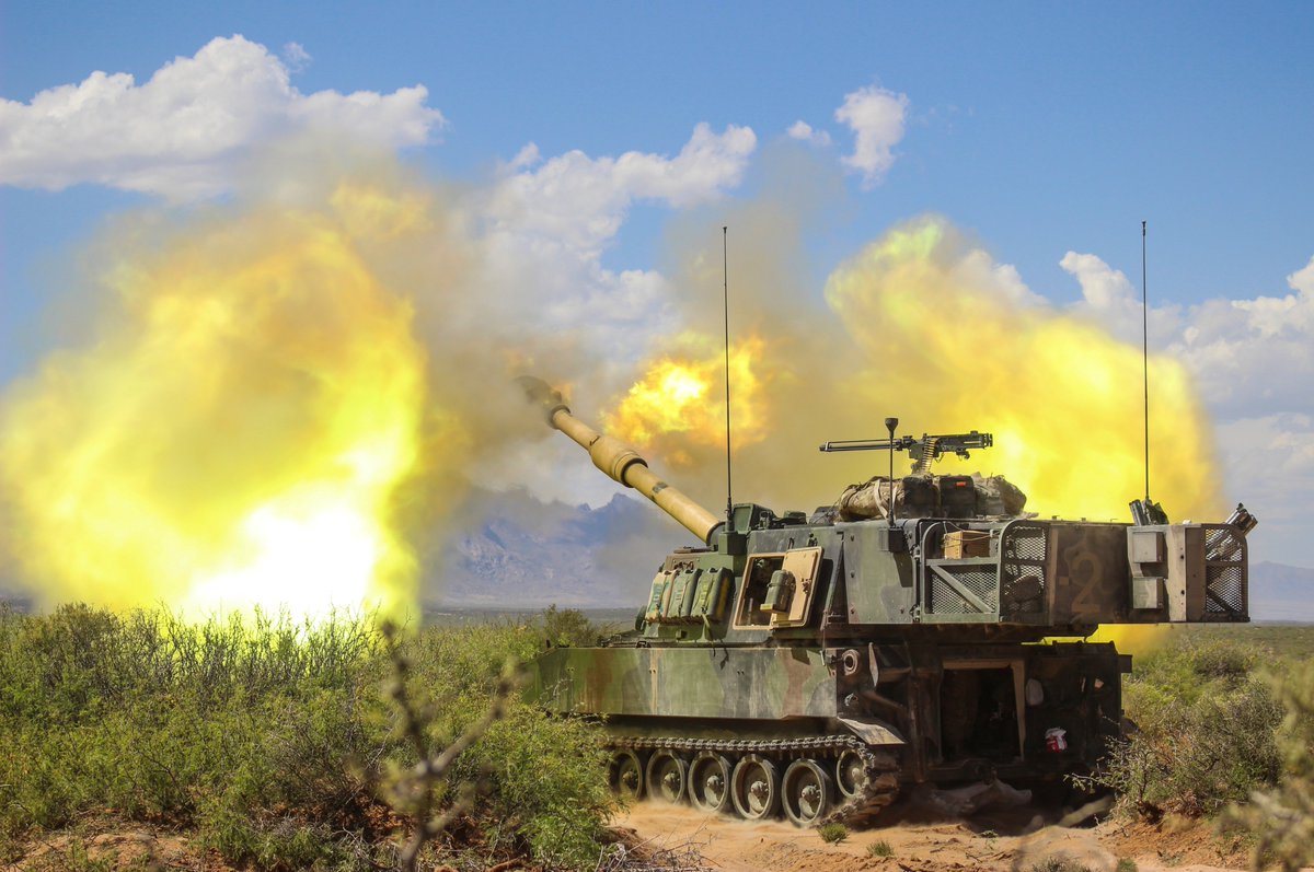 155ABCT's tweet image. Battery B, @2114FA conducts battalion gunnery near Dona Ana, N.M. April 28, 2018. #LightningFocus #Training #155MOB