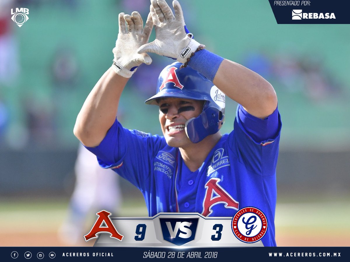 AcererosOficial's tweet photo. Explotó la ofensiva de la #FURIAZUL con tres cuadrangulares a cargo de @JCastillo53, Desmond Jennings y @JssAdo17 aumentan delantera ante @GeneralesdDgo tras tres entradas y media de juego.

Presentado por: REBASA.
#MásFuria #MásAcereros👏🏽💥 https://t.co/yGkBx1KPqE