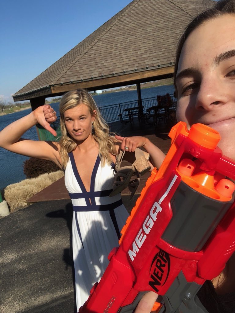 Ua2018N's tweet photo. Mort team 69 player, Caroline Homer shot Amanda Robben at prom pictures. Happy prom night ! https://t.co/ZW7ihtsatq