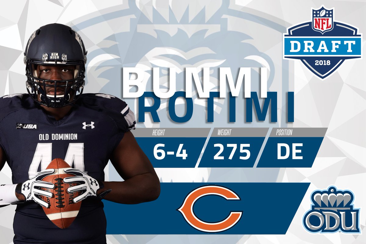 ODUFootball's tweet image. Bunmi Rotimi has signed as an undrafted free agent  with the Chicago Bears #ODUFB #ODUSports