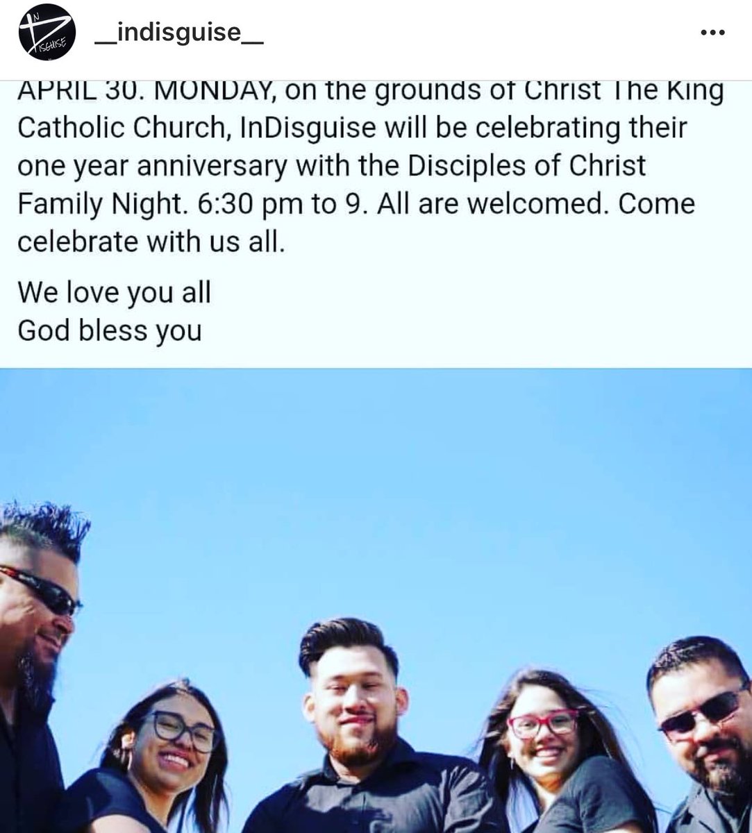 __InDisguise__'s tweet photo. Y’all come support the band in our 1 anniversary ❤️ Christ The King Catholic Church on Monday https://t.co/0FsCTIIcda