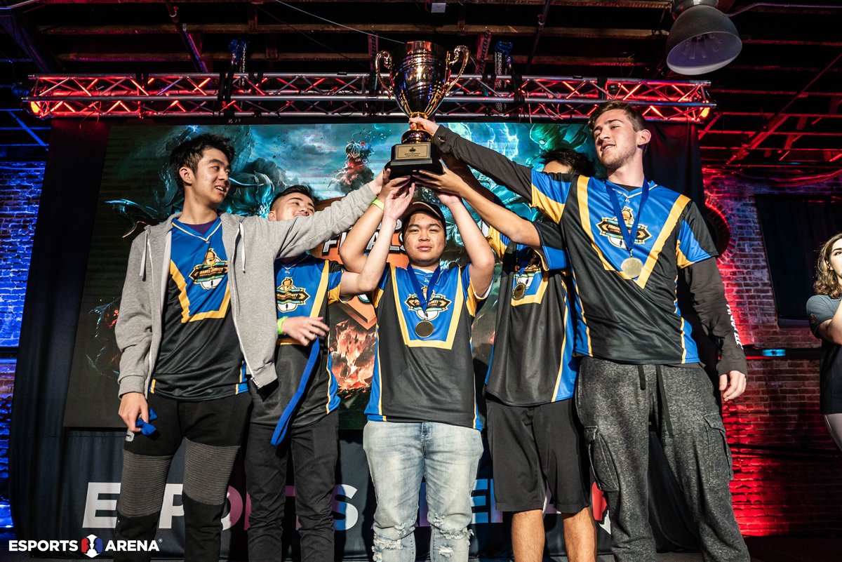 ESA_OC's tweet photo. The @FVHSbarons Gold team are your @OCHSEsports League champion! Congrats to them on a wonderful bracket run. 🏆 

Thanks to everyone who made it out to the @EsportsArena in Orange County to support these high school teams and watch some intense League of Legends action. 👊 https://t.co/xGtL24RjGh