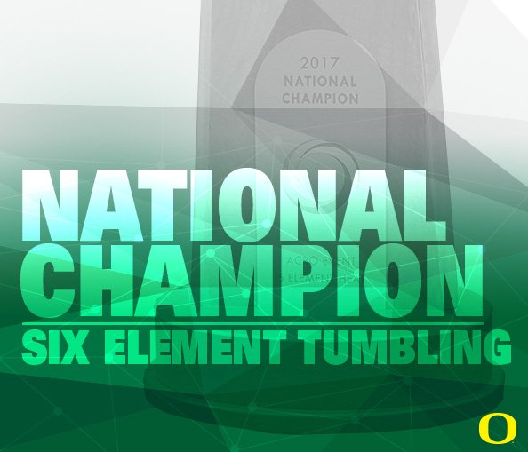 OregonAcroTumb's tweet image. Reagan Trussell caps off her senior season with her first career individual event title! #GoDucks #CreateIt #NCATA18