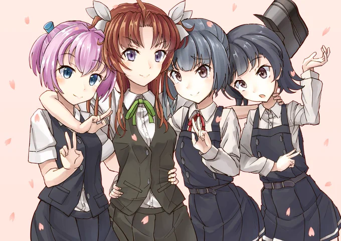 艦これ五周年記念は、十八駆逐隊でかきました #艦これ 