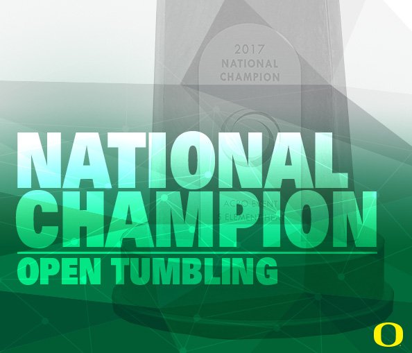 OregonAcroTumb's tweet image. With authority! Taylor Galvin scores a perfect 10 to take home the open tumbling national title! #GoDucks #CreateIt #NCATA18