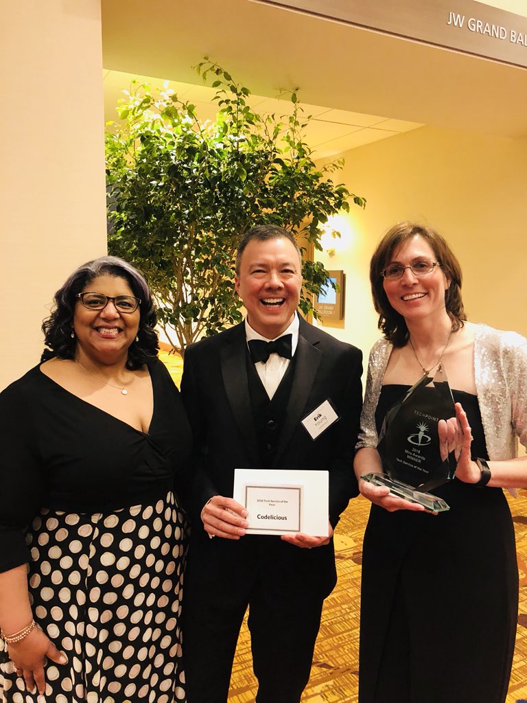SwintonTracy's tweet photo. Codelicious won a Mira Award! Christine McDonnell said that it’s because of their work in Pike as their first adopter of their brand new curriculum! I am proud of Christine McDonnell & her Codelicious team! #Codelicious #MiraAwards #PikeProud #TechPoint https://t.co/v94ztWIlfa