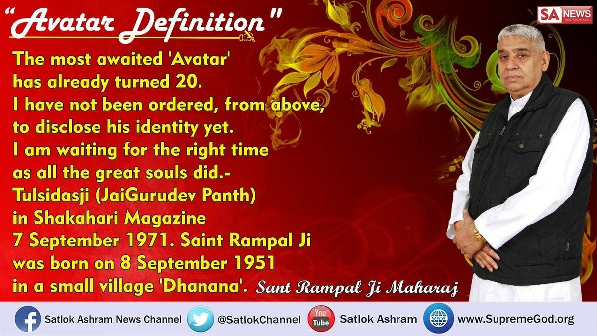 MansiSi71451379's tweet photo. #SaviorOfWorld जो तीन देवकी करते भक्ति उनकी कभी ना होवे मुक्ति तीन देव की भक्ति में यह भूल पढ़ो संसार कहे कबीर निजनाम बिना कैसे उतरे पार अधिक जानकारी के लिए अवश्य देखें ईश्वर टीवी चैनल शाम 8:30 से 9:30 बजे तक
@pmo
@cmohr
@Justice https://t.co/TfnTdZbWOt