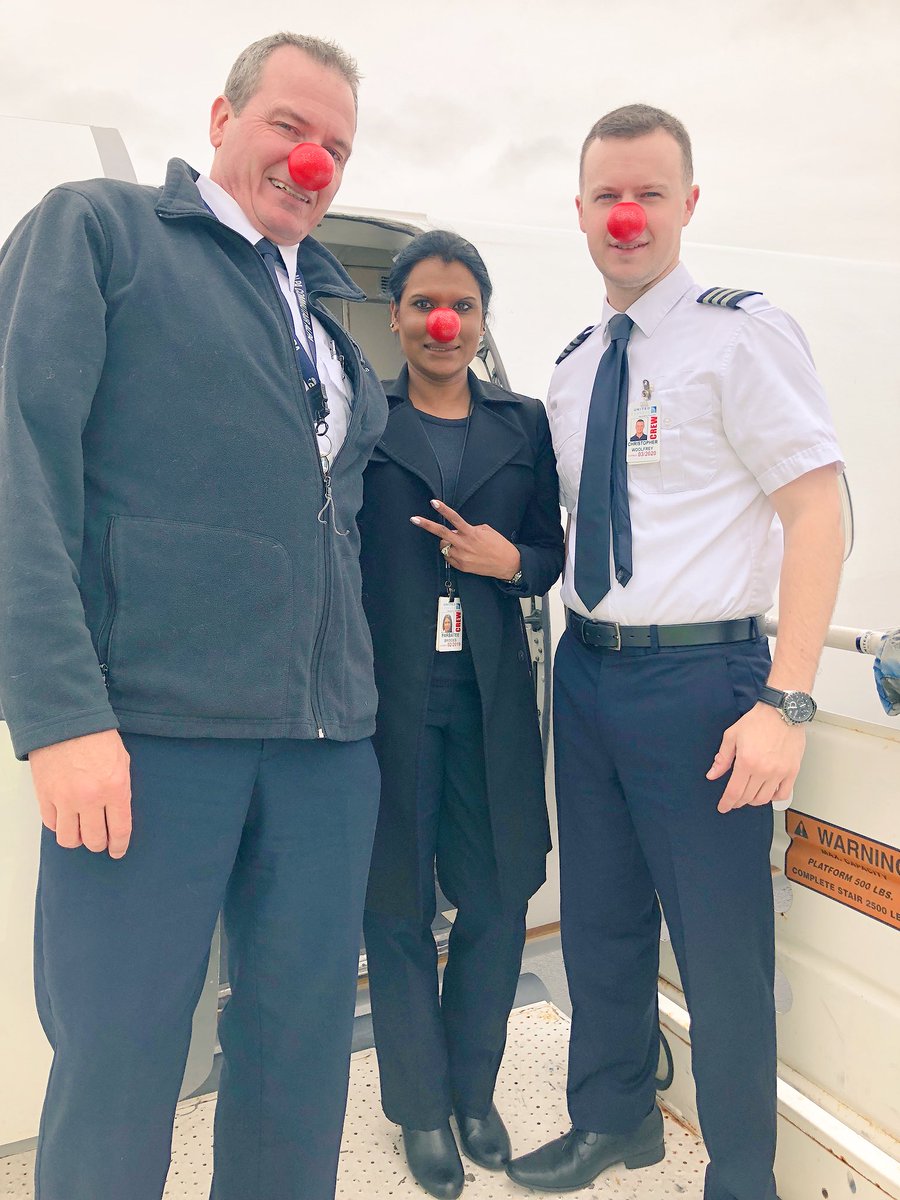 MoJoDisney's tweet image. Now it’s time for another installment of the @RedNoseDayUSA #FriendChallenge. Today, I’d like you to meet Summer’s Uncle Keith. He’s the awesome pilot on the left. While on a break in Florida, he got the crew together for some #RedNoseBonding.  Thank you, Keith! #EveryOneCounts