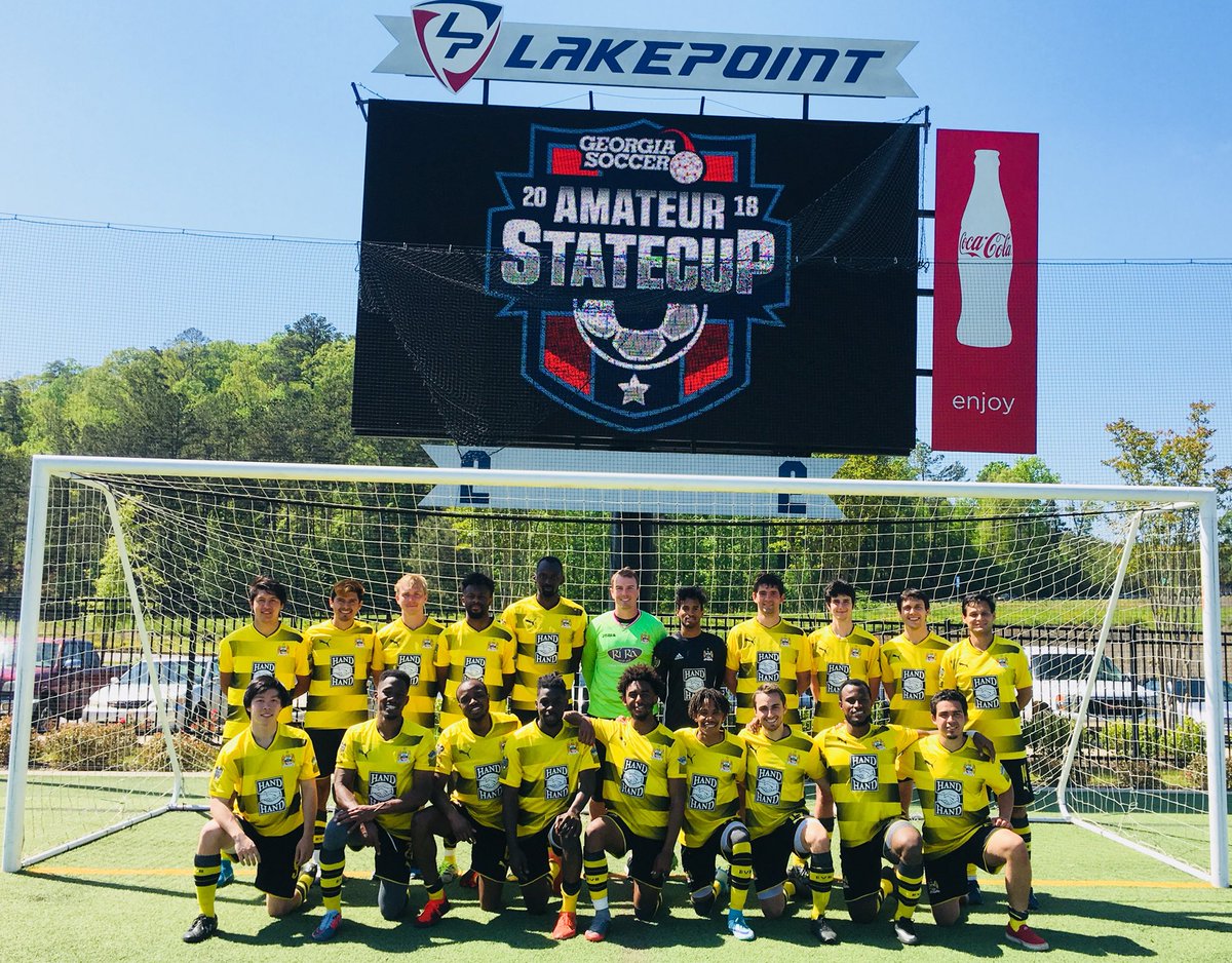 clubatleticfc's tweet photo. Wins today vs Fury FC (6-1) and NextStep (7-3) in the 2018 @GeorgiaSoccer #StateAmateurCup  A win or tie vs reining @adasl_soccer champions @MajesticSoccer tomorrow at 9 am will get us to the final #TheCupIsCalling ⚽️🏆 #ForzaATLetic 🔴⚪️🔴🔵 https://t.co/MKQDmKDe4e