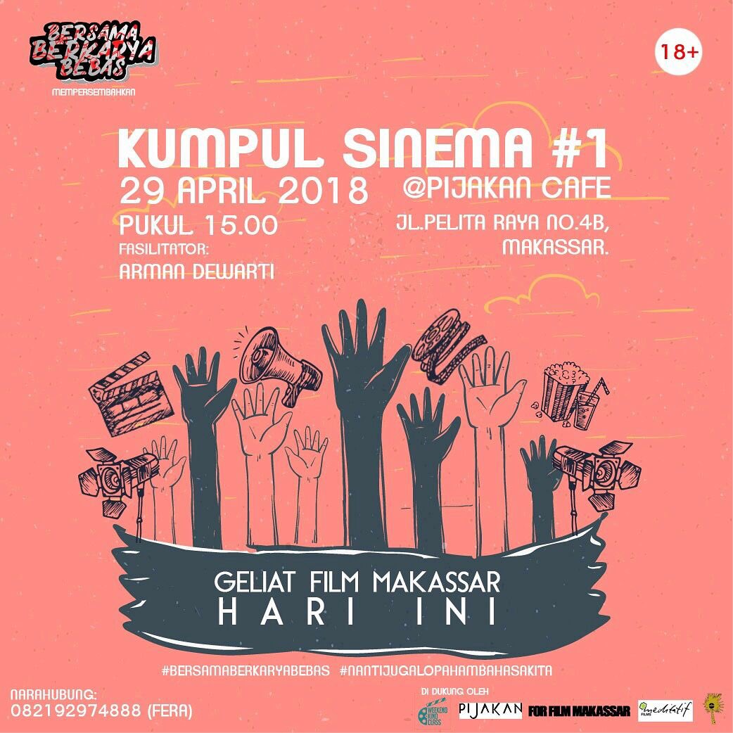 Diskusi Film hari ini di Pijakan Cafe pukul 15:00 wita. Mari berkumpul!