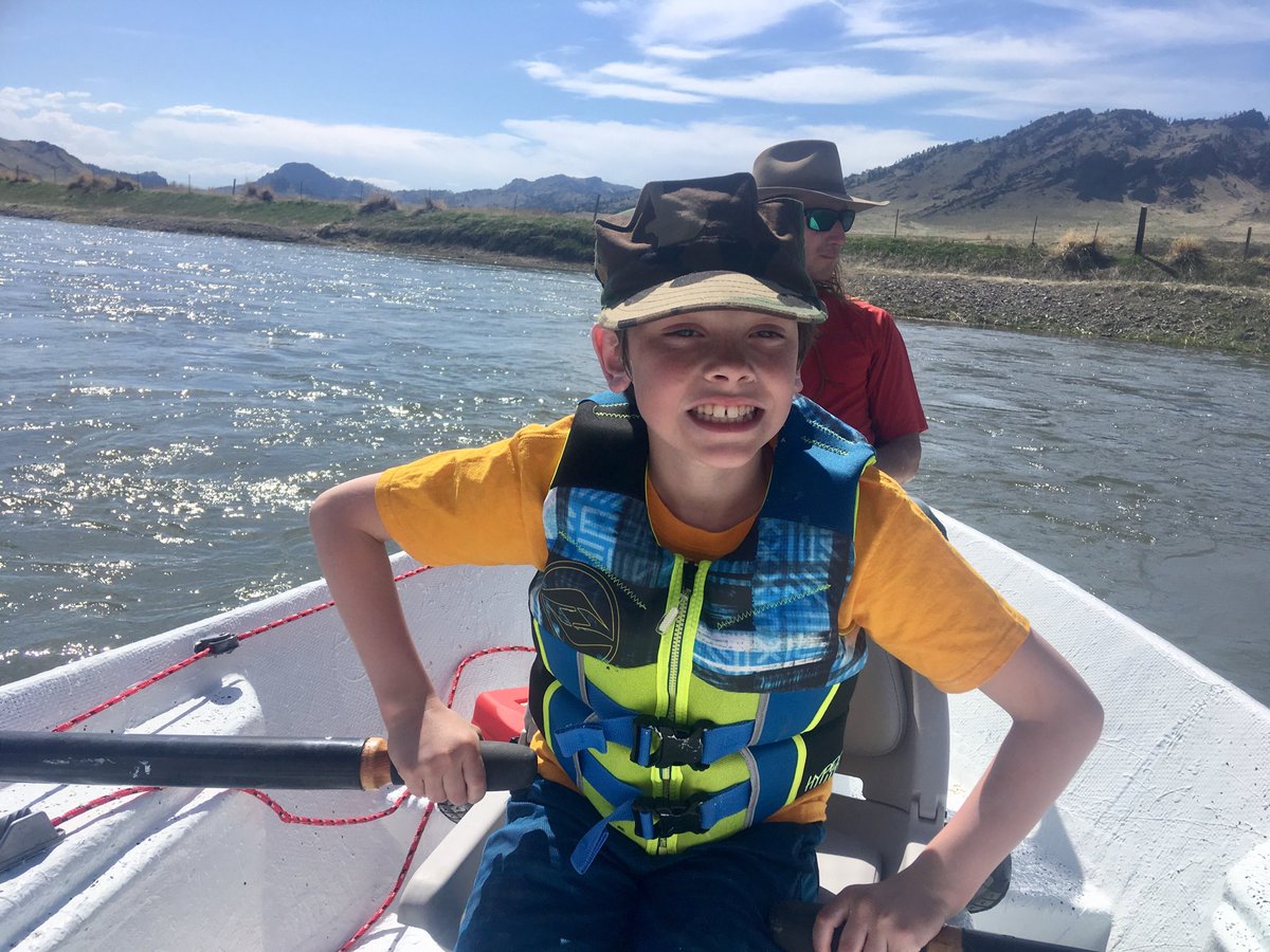 Beautiful day on the water with this future fly guide🐟⚓️ #RiverRat #MightyMo #GrowingUpMontana