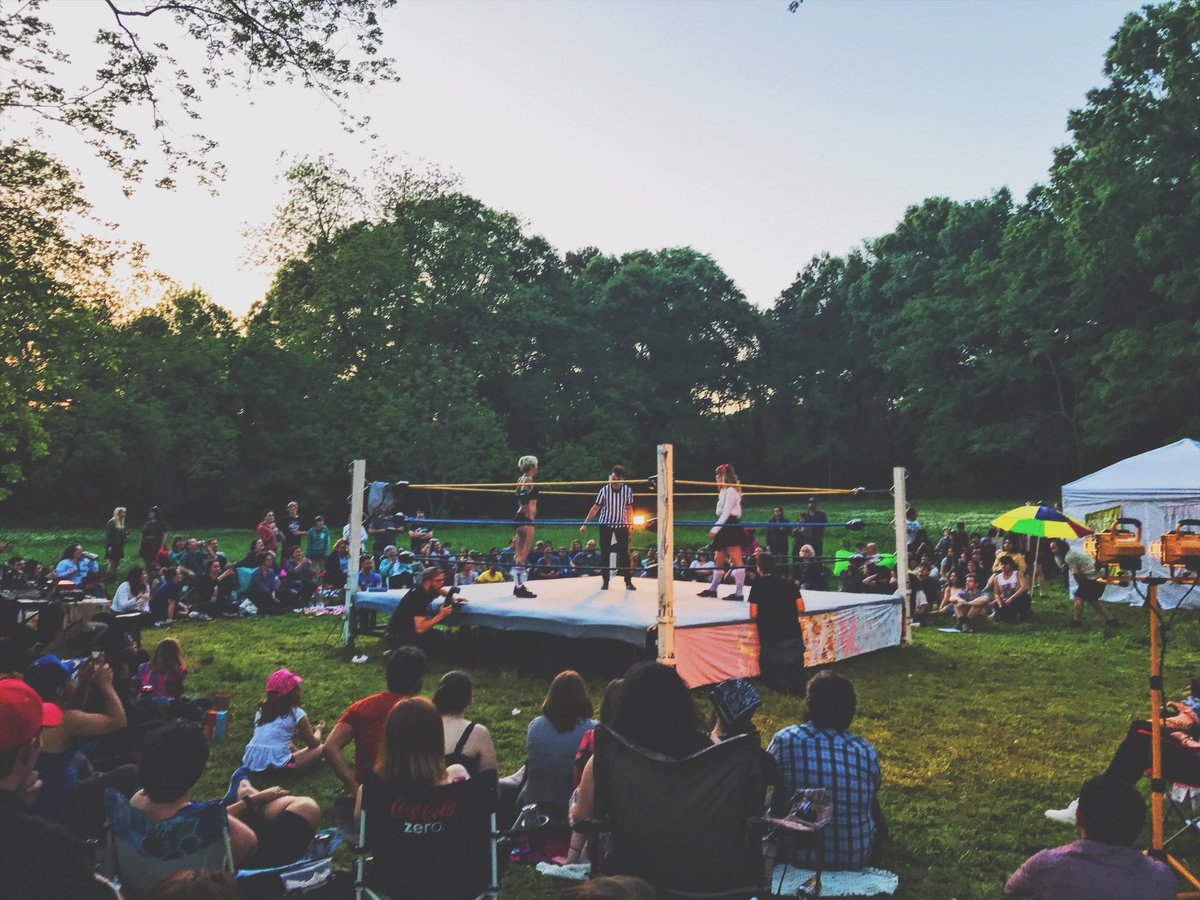 jlew8's tweet photo. I went to an all-female indie wrestling event called WrestleWomania tonight. How was your Saturday, Twitter? #SEWW https://t.co/y7L7HOHQ99