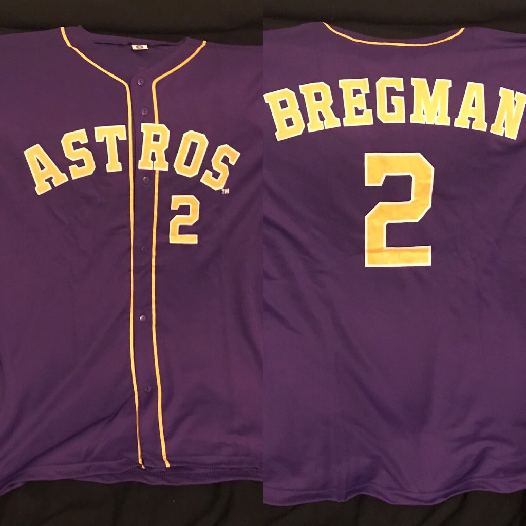 Chris Gordy on X: So badass, the Astros made a purple & gold Bregman Astros  jersey. Definitely a collectible  / X