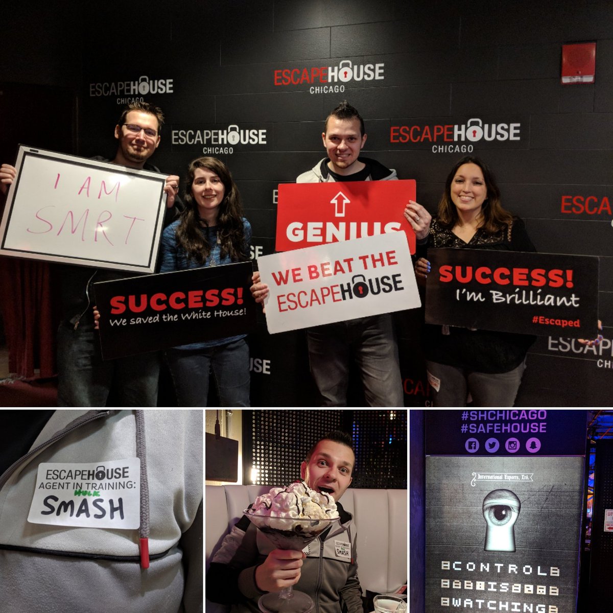 Had a blast completing the <a href="/EscapeHouse_CHI/">EscapeHouse Chicago</a> "Save The White House" Escape Room with 7+ minutes left! The food and decor at the <a href="/SafeHouse_CHI/">SafeHouse Chicago</a> was Top-Notch too! Thanks for the invite! Highly recommend if you're looking for fun in downtown Chicago! 👍 #SAFEHOUSE #SHCHICAGO
