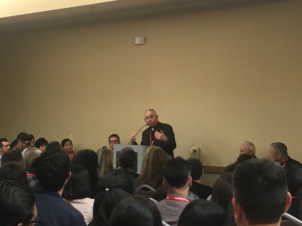 MariaPiaChin's tweet photo. On day 2 of #Region11 encuentro: Archbishop Gómez tells the LA Delegation that is important for all to take advantage of the #VEncuentro process to make small communities within parishes so people can feel connected, feel ownership of their parish &amp; get more involved #recoss https://t.co/v7sb0BKoJc