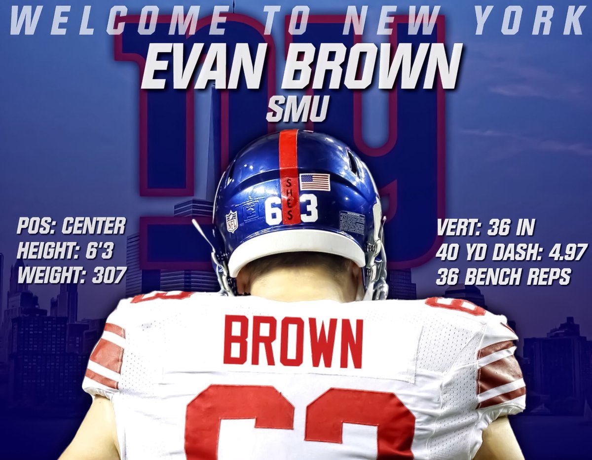 DPFootballAgent's tweet photo. Congratulations to @EvanBrown63 for signing with the New York Football Giants. Great things to come for this young man. @NFL @SMU_Football #NFLDraft18 @capsportsadv https://t.co/KYErQecSFT
