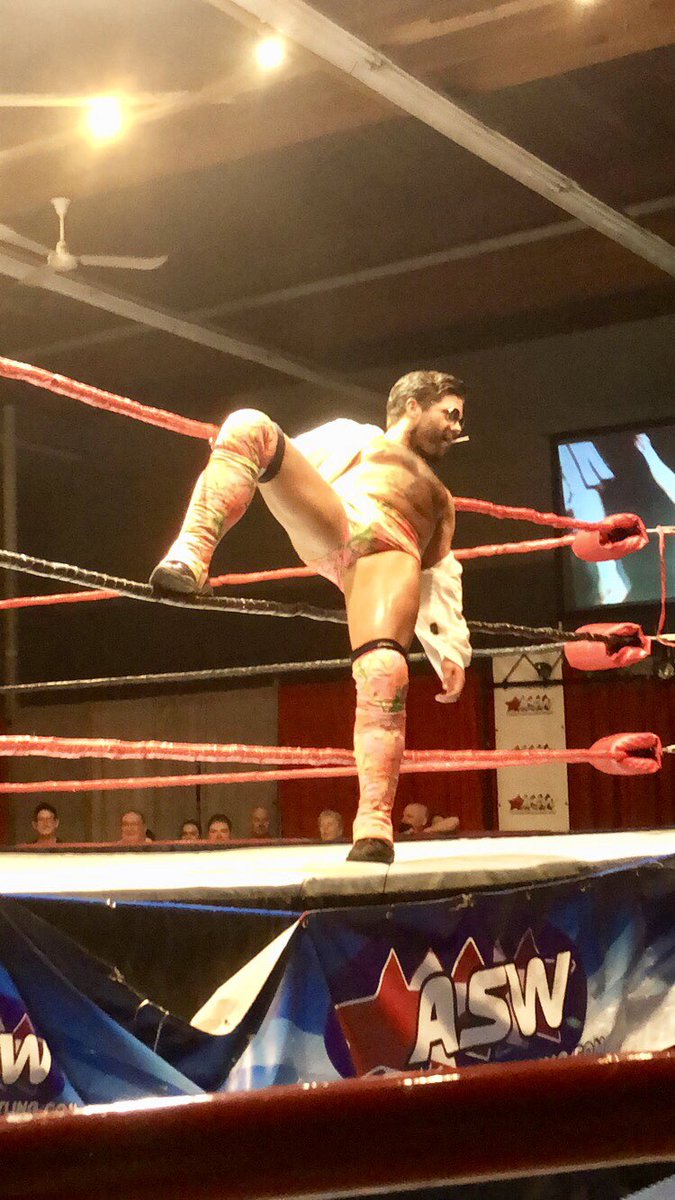 BenPenate's tweet image. From the Commodore in Van for ECCW to the Cloverdale fairgrounds for ASW, I’ve shared some great moments with @JoeyRyanOnline so far this year. Thanks to Joey and everyone overall from @ASWCANADA for a fun night. #AprilAnarchy 😎👍🏽