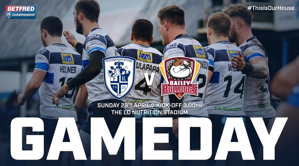 FevRoversRLFC's tweet photo. 👍🏼 IT'S GAMEDAY as we return to @Betfred @RLChampionships action, looking to move clear of @TOXIII in second place!

🔵 @FevRovers v @BatleyRLFC 🐶
🏆 @Betfred @RLChampionships 
📆 29/04/18
🕒 Kick-Off: 3.00pm
🏟 The @LDNutritionltd Stadium 

#ThisIsOurHouse https://t.co/7gkW4Jbyhm