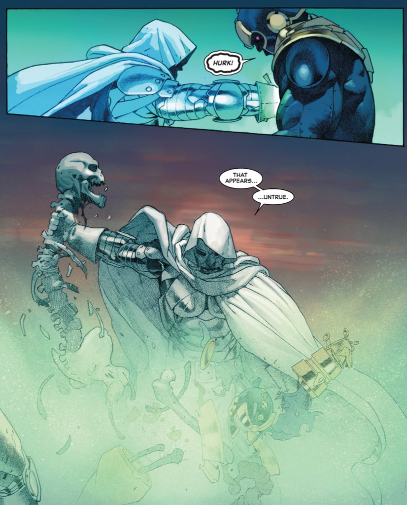 "Um, Victor, they're declaring MCU Thanos in  #InfinityWar as one of the best Marvel villains ever..."(Secret Wars #8.)