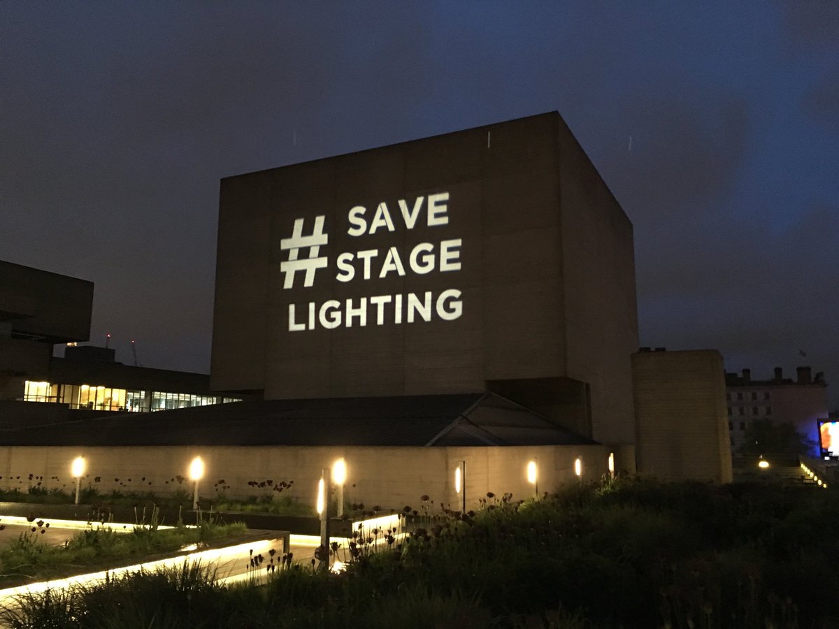 weareSBTD's tweet photo. The #SaveStageLighting campaign lit up @nationaltheatre and many other venues across the UK and rest of Europe last night. Follow  @the_ALD @robbiejbutler for more information on how to support the fight against the new EU legislation which threatens to turn our stage lights off. https://t.co/Ow0juQUCo0