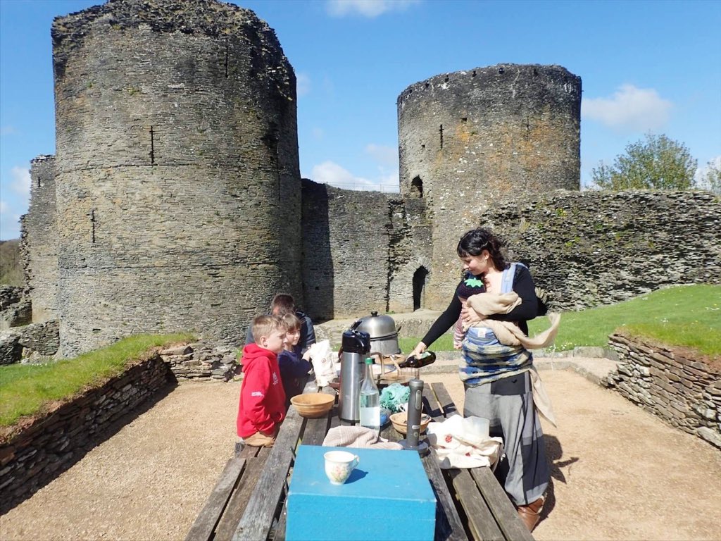 wildpickings's tweet photo. Wild castle cuisine at #cilgerrancastle yesterday. Foraging for wild greens in the spring sunshine &amp; cooking them up in the castle grounds. https://t.co/5ICkl0plaX