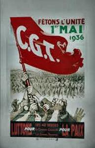 15)1er mai 1936, entre les deux tours des législatives, après la réunification syndicales, est massivement suivi
