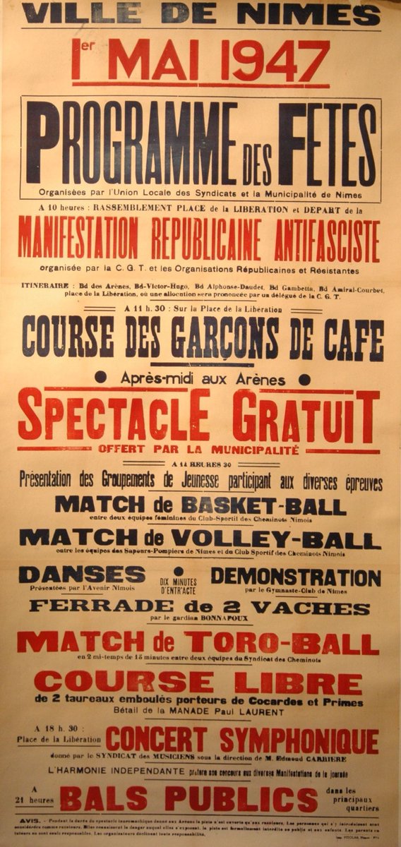 20)En avril 1947, le 1er mai est institué jour chômé et payé dans le code du travail, récupération par le mouvement ouvrier de sa datele 1er mai 1947 est d'ailleurs massif